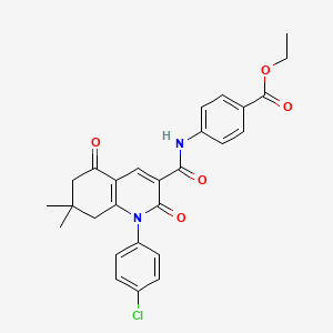 ethyl 4-({[1-(4-chlorophenyl)-7,7-dimethyl-2,5-dioxo-1,2,5,6,7,8-hexahydro-3-quinolinyl]carbonyl}amino)benzoate