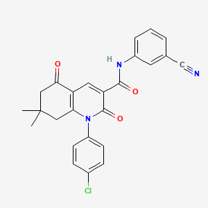 1-(4-chlorophenyl)-N-(3-cyanophenyl)-7,7-dimethyl-2,5-dioxo-1,2,5,6,7,8-hexahydro-3-quinolinecarboxamide