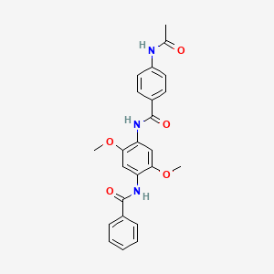 molecular formula C24H23N3O5 B3640303 4-(acetylamino)-N-[4-(benzoylamino)-2,5-dimethoxyphenyl]benzamide 