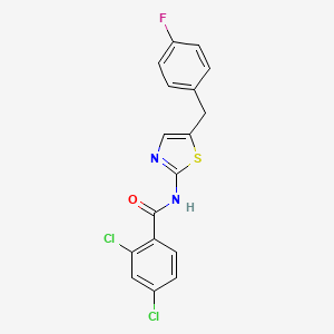 2,4-dichloro-N-[5-[(4-fluorophenyl)methyl]-1,3-thiazol-2-yl]benzamide