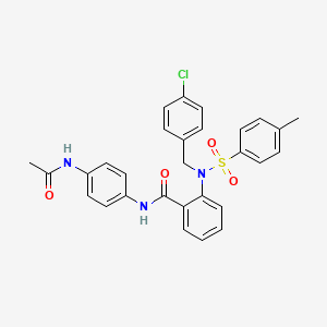 molecular formula C29H26ClN3O4S B3640322 N-[4-(acetylamino)phenyl]-2-{(4-chlorobenzyl)[(4-methylphenyl)sulfonyl]amino}benzamide 