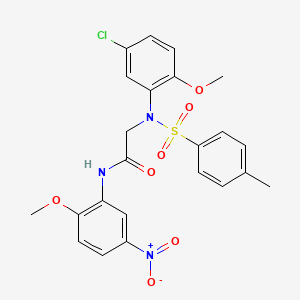 molecular formula C23H22ClN3O7S B3640344 N~2~-(5-chloro-2-methoxyphenyl)-N~1~-(2-methoxy-5-nitrophenyl)-N~2~-[(4-methylphenyl)sulfonyl]glycinamide 