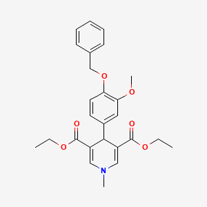 molecular formula C26H29NO6 B3640359 3,5-DIETHYL 4-[4-(BENZYLOXY)-3-METHOXYPHENYL]-1-METHYL-1,4-DIHYDROPYRIDINE-3,5-DICARBOXYLATE 