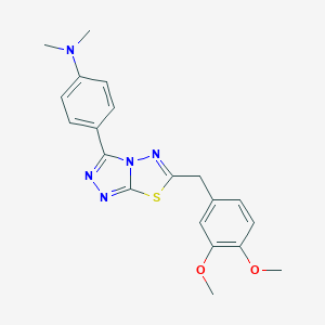 molecular formula C20H21N5O2S B364036 4-[6-(3,4-dimethoxybenzyl)[1,2,4]triazolo[3,4-b][1,3,4]thiadiazol-3-yl]-N,N-dimethylaniline CAS No. 902318-37-0