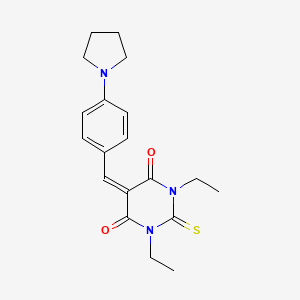 1,3-diethyl-5-[4-(pyrrolidin-1-yl)benzylidene]-2-thioxodihydropyrimidine-4,6(1H,5H)-dione