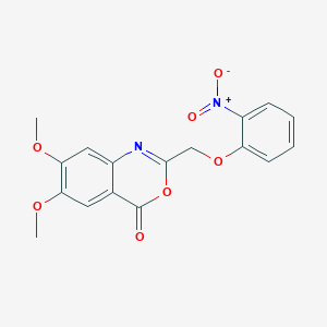 molecular formula C17H14N2O7 B3640403 6,7-dimethoxy-2-[(2-nitrophenoxy)methyl]-4H-3,1-benzoxazin-4-one 