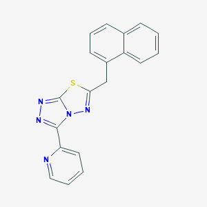 molecular formula C19H13N5S B364043 6-(1-Naphthylmethyl)-3-(2-pyridinyl)[1,2,4]triazolo[3,4-b][1,3,4]thiadiazole CAS No. 929809-60-9
