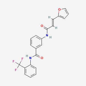 molecular formula C21H15F3N2O3 B3640447 3-{[3-(2-furyl)acryloyl]amino}-N-[2-(trifluoromethyl)phenyl]benzamide 