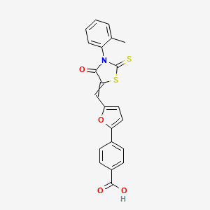 4-(5-{[3-(2-methylphenyl)-4-oxo-2-thioxo-1,3-thiazolidin-5-ylidene]methyl}-2-furyl)benzoic acid