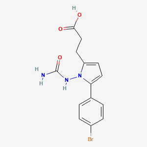 3-[5-(4-bromophenyl)-1-(carbamoylamino)-1H-pyrrol-2-yl]propanoic acid