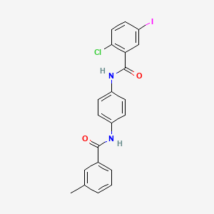 molecular formula C21H16ClIN2O2 B3640516 2-CHLORO-5-IODO-N-[4-(3-METHYLBENZAMIDO)PHENYL]BENZAMIDE 