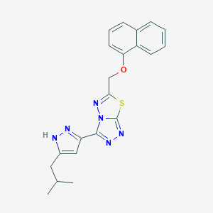 molecular formula C21H20N6OS B364052 [3-(3-isobutyl-1H-pyrazol-5-yl)[1,2,4]triazolo[3,4-b][1,3,4]thiadiazol-6-yl]methyl 1-naphthyl ether CAS No. 1050286-37-7