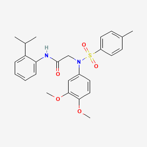 molecular formula C26H30N2O5S B3640549 N~2~-(3,4-dimethoxyphenyl)-N~1~-(2-isopropylphenyl)-N~2~-[(4-methylphenyl)sulfonyl]glycinamide 