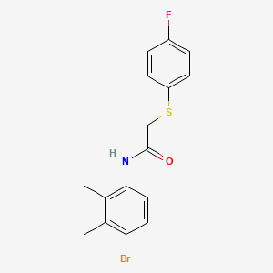 molecular formula C16H15BrFNOS B3640550 N-(4-bromo-2,3-dimethylphenyl)-2-[(4-fluorophenyl)thio]acetamide 