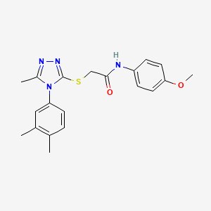 molecular formula C20H22N4O2S B3640566 2-[[4-(3,4-dimethylphenyl)-5-methyl-1,2,4-triazol-3-yl]sulfanyl]-N-(4-methoxyphenyl)acetamide 