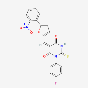 1-(4-fluorophenyl)-5-{[5-(2-nitrophenyl)-2-furyl]methylene}-2-thioxodihydro-4,6(1H,5H)-pyrimidinedione