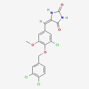 (5E)-5-{3-chloro-4-[(3,4-dichlorobenzyl)oxy]-5-methoxybenzylidene}imidazolidine-2,4-dione