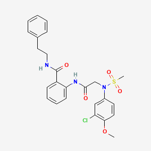 2-{[N-(3-chloro-4-methoxyphenyl)-N-(methylsulfonyl)glycyl]amino}-N-(2-phenylethyl)benzamide