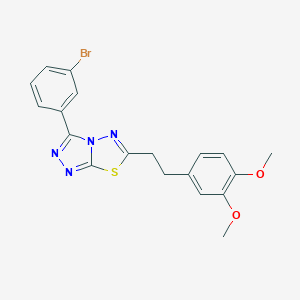 molecular formula C19H17BrN4O2S B364066 3-(3-Bromophenyl)-6-[2-(3,4-dimethoxyphenyl)ethyl][1,2,4]triazolo[3,4-b][1,3,4]thiadiazole CAS No. 951977-11-0