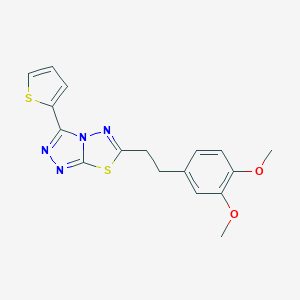 molecular formula C17H16N4O2S2 B364069 6-[2-(3,4-Dimethoxyphenyl)ethyl]-3-(2-thienyl)[1,2,4]triazolo[3,4-b][1,3,4]thiadiazole CAS No. 951942-73-7
