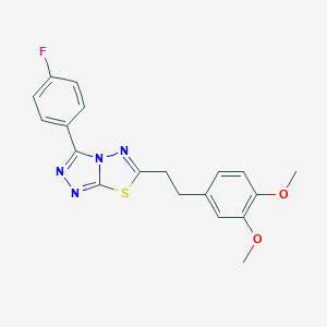 molecular formula C19H17FN4O2S B364071 6-[2-(3,4-Dimethoxyphenyl)ethyl]-3-(4-fluorophenyl)[1,2,4]triazolo[3,4-b][1,3,4]thiadiazole CAS No. 951924-31-5