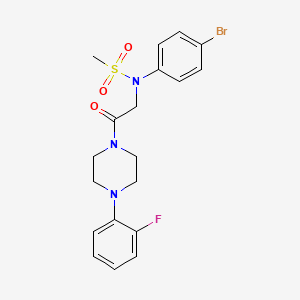 molecular formula C19H21BrFN3O3S B3640711 N-(4-bromophenyl)-N-{2-[4-(2-fluorophenyl)-1-piperazinyl]-2-oxoethyl}methanesulfonamide 