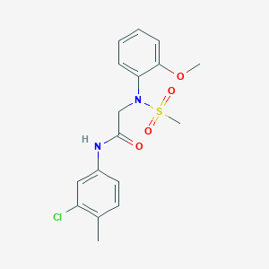 N-(3-CHLORO-4-METHYLPHENYL)-2-[N-(2-METHOXYPHENYL)METHANESULFONAMIDO]ACETAMIDE