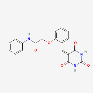 N-phenyl-2-[2-[(2,4,6-trioxo-1,3-diazinan-5-ylidene)methyl]phenoxy]acetamide