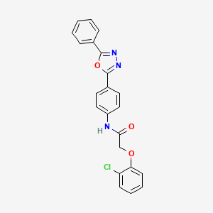 2-(2-chlorophenoxy)-N-[4-(5-phenyl-1,3,4-oxadiazol-2-yl)phenyl]acetamide