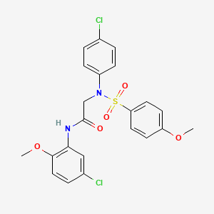 molecular formula C22H20Cl2N2O5S B3640776 N~1~-(5-chloro-2-methoxyphenyl)-N~2~-(4-chlorophenyl)-N~2~-[(4-methoxyphenyl)sulfonyl]glycinamide 