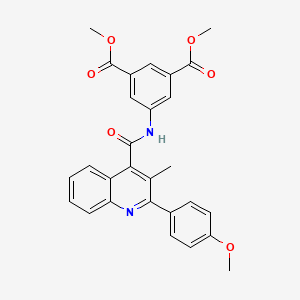 dimethyl 5-({[2-(4-methoxyphenyl)-3-methyl-4-quinolinyl]carbonyl}amino)isophthalate