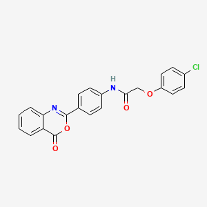 2-(4-chlorophenoxy)-N-[4-(4-oxo-4H-3,1-benzoxazin-2-yl)phenyl]acetamide