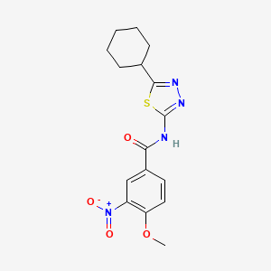 N-(5-cyclohexyl-1,3,4-thiadiazol-2-yl)-4-methoxy-3-nitrobenzamide