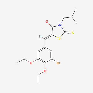 5-(3-bromo-4,5-diethoxybenzylidene)-3-isobutyl-2-thioxo-1,3-thiazolidin-4-one