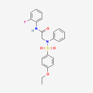 N-(2-FLUOROPHENYL)-2-(N-PHENYL4-ETHOXYBENZENESULFONAMIDO)ACETAMIDE