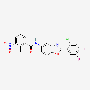 molecular formula C21H12ClF2N3O4 B3640916 N-[2-(2-chloro-4,5-difluorophenyl)-1,3-benzoxazol-5-yl]-2-methyl-3-nitrobenzamide 