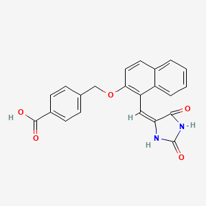 molecular formula C22H16N2O5 B3640928 4-[({1-[(2,5-dioxo-4-imidazolidinylidene)methyl]-2-naphthyl}oxy)methyl]benzoic acid 