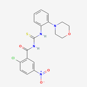 molecular formula C18H17ClN4O4S B3640952 2-chloro-N-({[2-(4-morpholinyl)phenyl]amino}carbonothioyl)-5-nitrobenzamide 