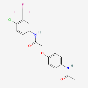 molecular formula C17H14ClF3N2O3 B3641006 2-[4-(acetylamino)phenoxy]-N-[4-chloro-3-(trifluoromethyl)phenyl]acetamide 