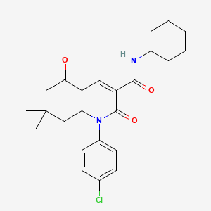 1-(4-chlorophenyl)-N-cyclohexyl-7,7-dimethyl-2,5-dioxo-1,2,5,6,7,8-hexahydroquinoline-3-carboxamide