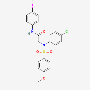 molecular formula C21H18ClIN2O4S B3641051 N~2~-(4-chlorophenyl)-N~1~-(4-iodophenyl)-N~2~-[(4-methoxyphenyl)sulfonyl]glycinamide 