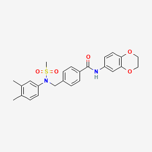 N-(2,3-dihydro-1,4-benzodioxin-6-yl)-4-{[(3,4-dimethylphenyl)(methylsulfonyl)amino]methyl}benzamide