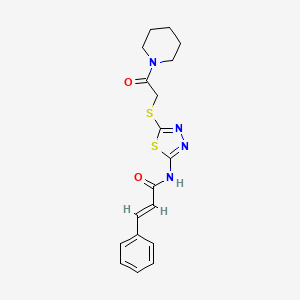 molecular formula C18H20N4O2S2 B3641067 (E)-N-[5-(2-oxo-2-piperidin-1-ylethyl)sulfanyl-1,3,4-thiadiazol-2-yl]-3-phenylprop-2-enamide 