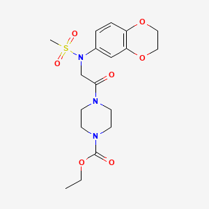 ethyl 4-[N-(2,3-dihydro-1,4-benzodioxin-6-yl)-N-(methylsulfonyl)glycyl]piperazine-1-carboxylate