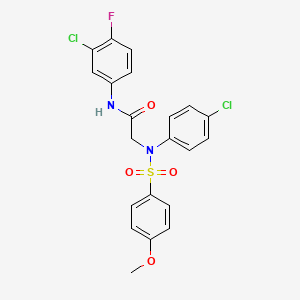 N-(3-chloro-4-fluorophenyl)-2-(4-chloro-N-(4-methoxyphenyl)sulfonylanilino)acetamide