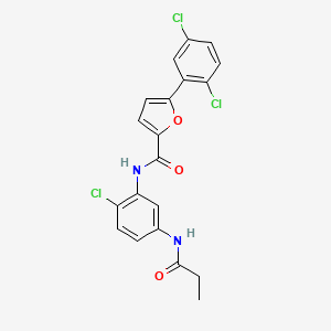 molecular formula C20H15Cl3N2O3 B3641101 N-[2-chloro-5-(propanoylamino)phenyl]-5-(2,5-dichlorophenyl)furan-2-carboxamide 