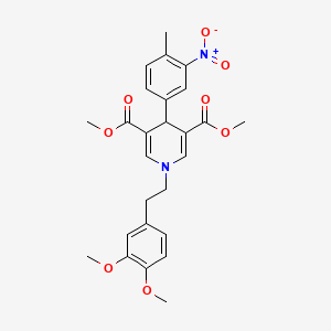 dimethyl 1-[2-(3,4-dimethoxyphenyl)ethyl]-4-(4-methyl-3-nitrophenyl)-1,4-dihydro-3,5-pyridinedicarboxylate