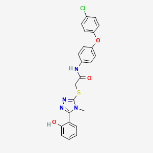 N-[4-(4-chlorophenoxy)phenyl]-2-[[5-(2-hydroxyphenyl)-4-methyl-1,2,4-triazol-3-yl]sulfanyl]acetamide