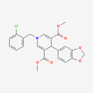 molecular formula C23H20ClNO6 B3641155 dimethyl 4-(1,3-benzodioxol-5-yl)-1-(2-chlorobenzyl)-1,4-dihydro-3,5-pyridinedicarboxylate 