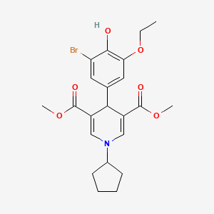 dimethyl 4-(3-bromo-5-ethoxy-4-hydroxyphenyl)-1-cyclopentyl-1,4-dihydro-3,5-pyridinedicarboxylate